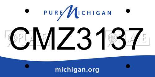 CMZ3137 Michigan License Plate