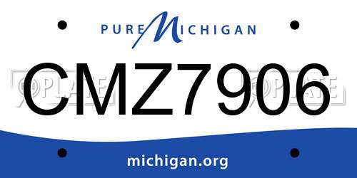 CMZ7906 Michigan License Plate