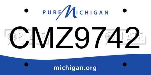 CMZ9742 Michigan License Plate