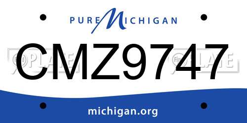 CMZ9747 Michigan License Plate