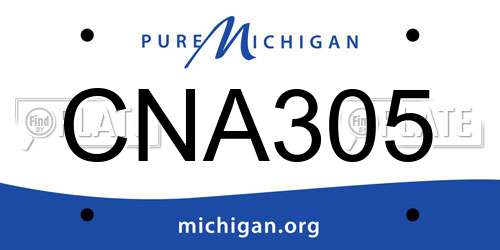 CNA305 Michigan License Plate