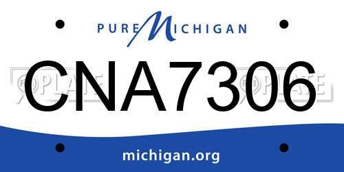 CNA7306 Michigan License Plate