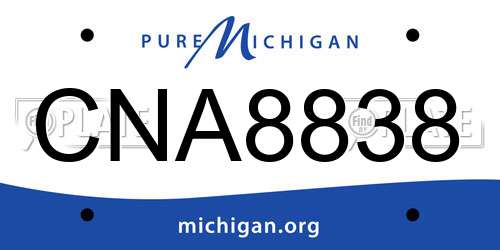 CNA8838 Michigan License Plate
