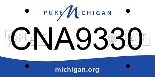 CNA9330 Michigan License Plate