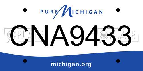 CNA9433 Michigan License Plate