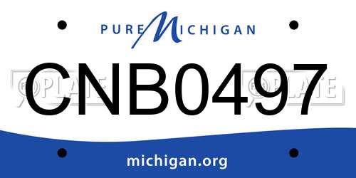 CNB0497 Michigan License Plate