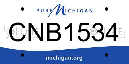 CNB1534 Michigan License Plate