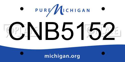 CNB5152 Michigan License Plate