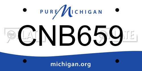 CNB659 Michigan License Plate