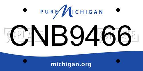 CNB9466 Michigan License Plate
