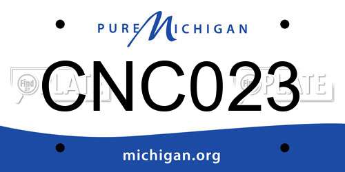 CNC023 Michigan License Plate