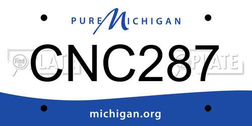 CNC287 Michigan License Plate