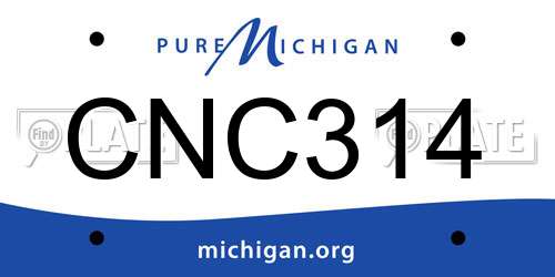 CNC314 Michigan License Plate