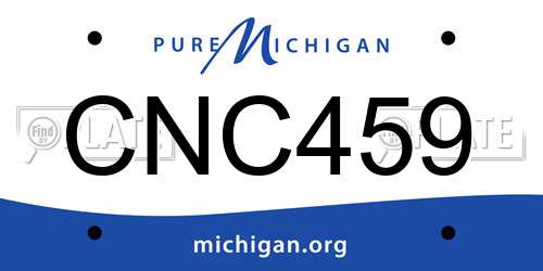 CNC459 Michigan License Plate