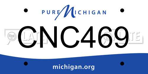 CNC469 Michigan License Plate
