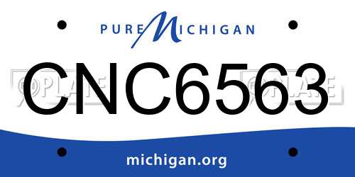 CNC6563 Michigan License Plate