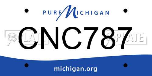 CNC787 Michigan License Plate