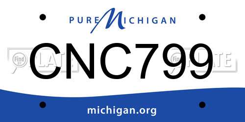 CNC799 Michigan License Plate