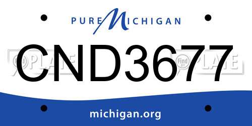 CND3677 Michigan License Plate