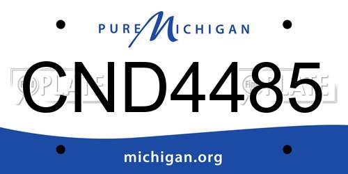 CND4485 Michigan License Plate