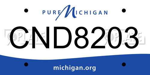 CND8203 Michigan License Plate