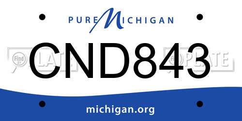 CND843 Michigan License Plate
