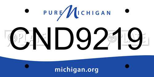 CND9219 Michigan License Plate