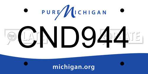 CND944 Michigan License Plate