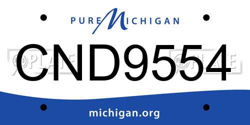CND9554 Michigan License Plate
