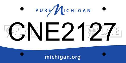 CNE2127 Michigan License Plate