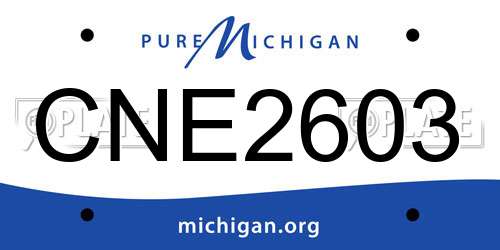CNE2603 Michigan License Plate