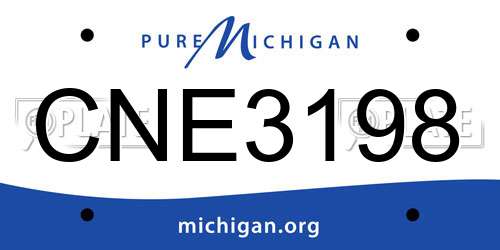 CNE3198 Michigan License Plate