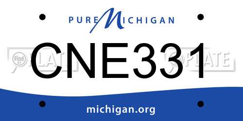 CNE331 Michigan License Plate