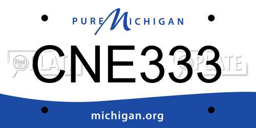 CNE333 Michigan License Plate