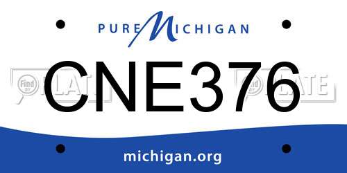 CNE376 Michigan License Plate