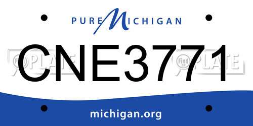 CNE3771 Michigan License Plate