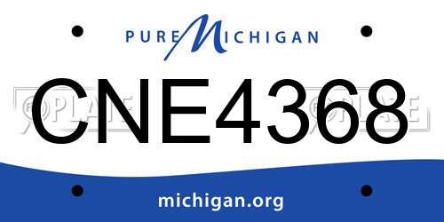 CNE4368 Michigan License Plate