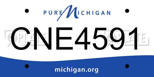 CNE4591 Michigan License Plate