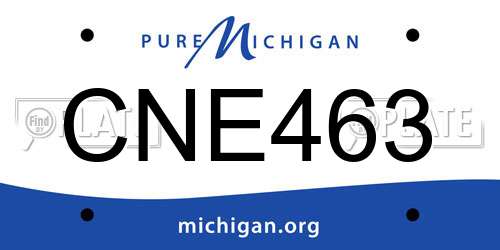 CNE463 Michigan License Plate
