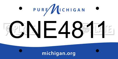 CNE4811 Michigan License Plate
