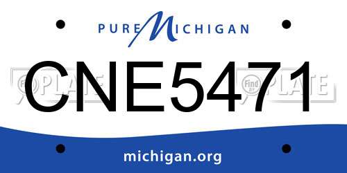 CNE5471 Michigan License Plate