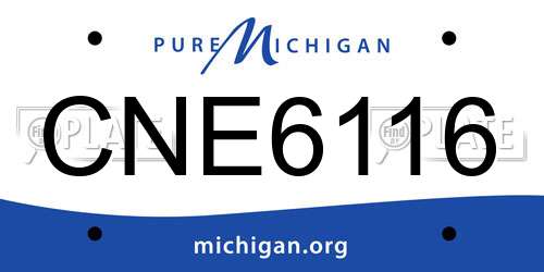CNE6116 Michigan License Plate