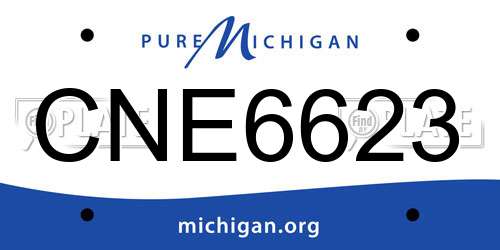 CNE6623 Michigan License Plate