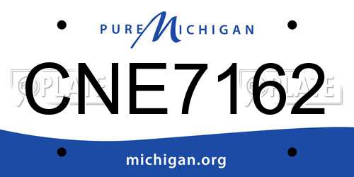 CNE7162 Michigan License Plate