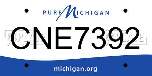 CNE7392 Michigan License Plate