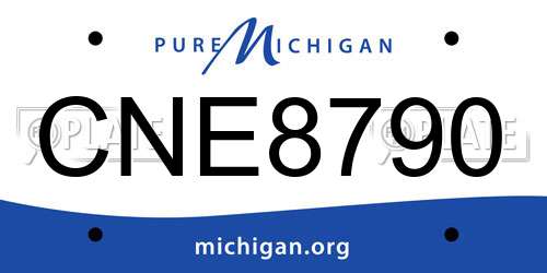 CNE8790 Michigan License Plate