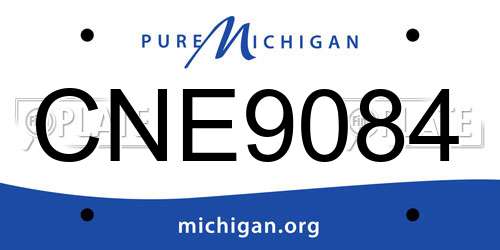 CNE9084 Michigan License Plate