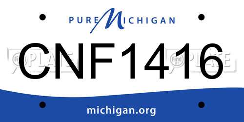 CNF1416 Michigan License Plate