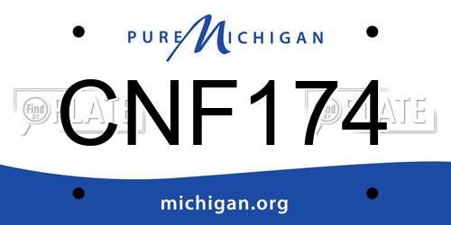 CNF174 Michigan License Plate