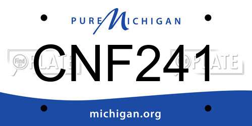 CNF241 Michigan License Plate